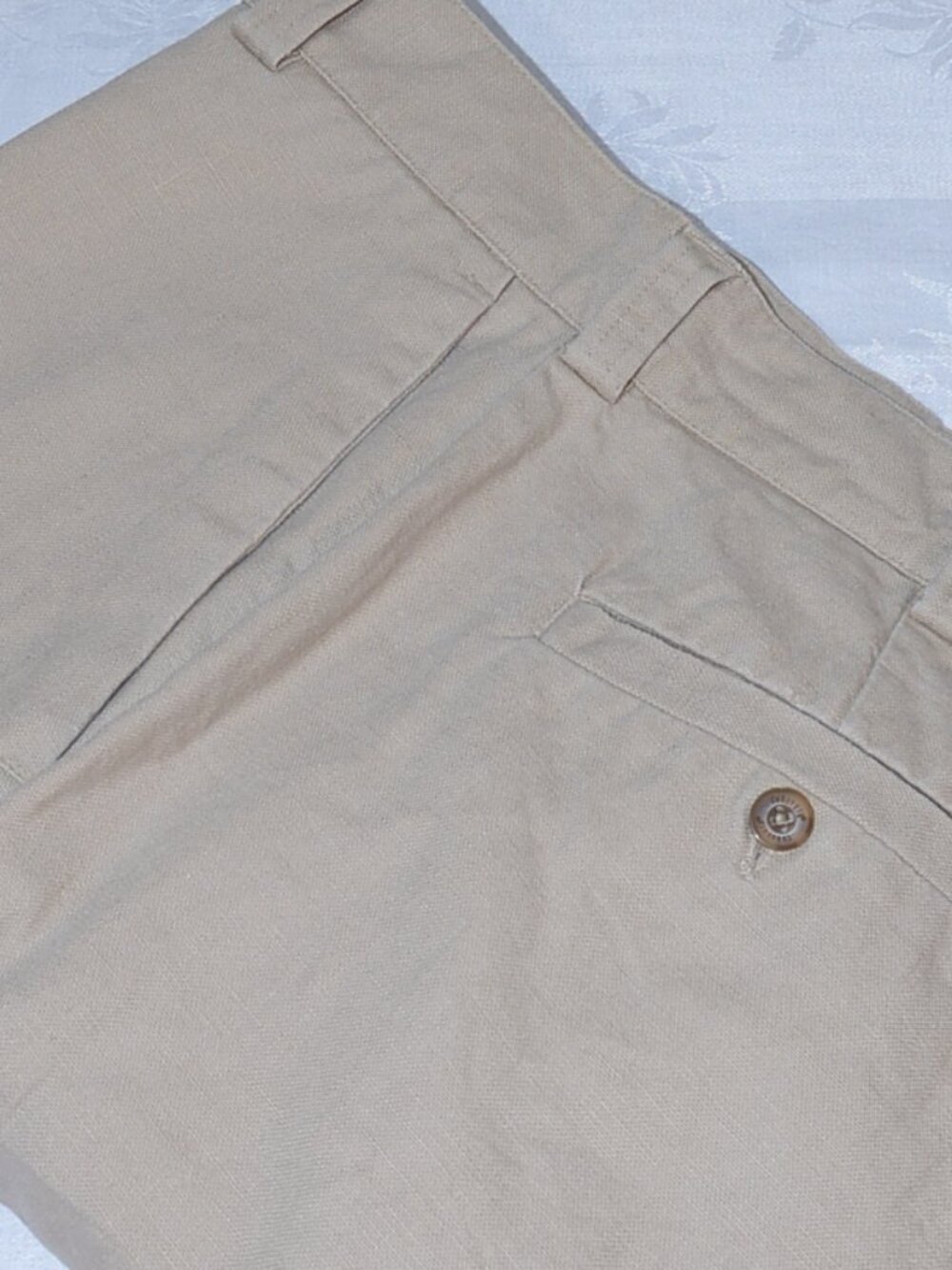 Cubavera Linen-Cotton Flat-front Shorts -- Beige Tan -- Men's Size 38